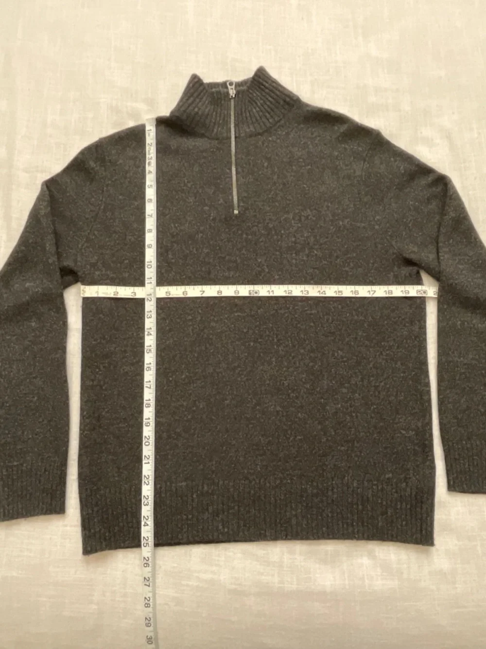 Rugged Merino Wool J.Crew Half-Zip Mockneck Black/Grey Men’s Sweater Size M NWOT